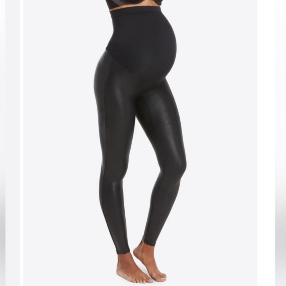SPANX Leather Maternity Leggings